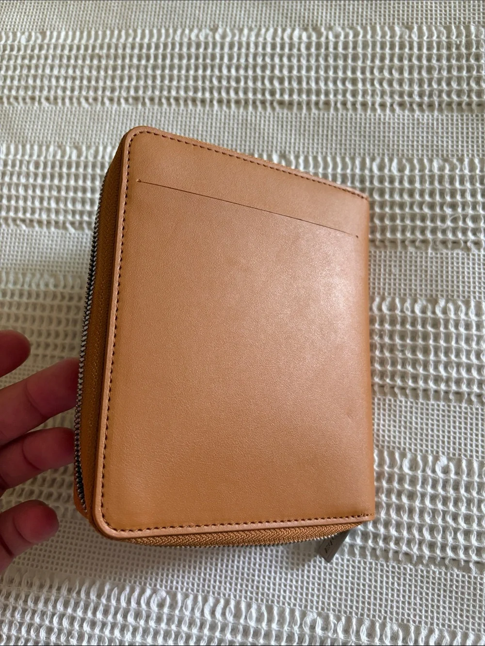 Away Men’s Cognac Leather Zip Travel Wallet